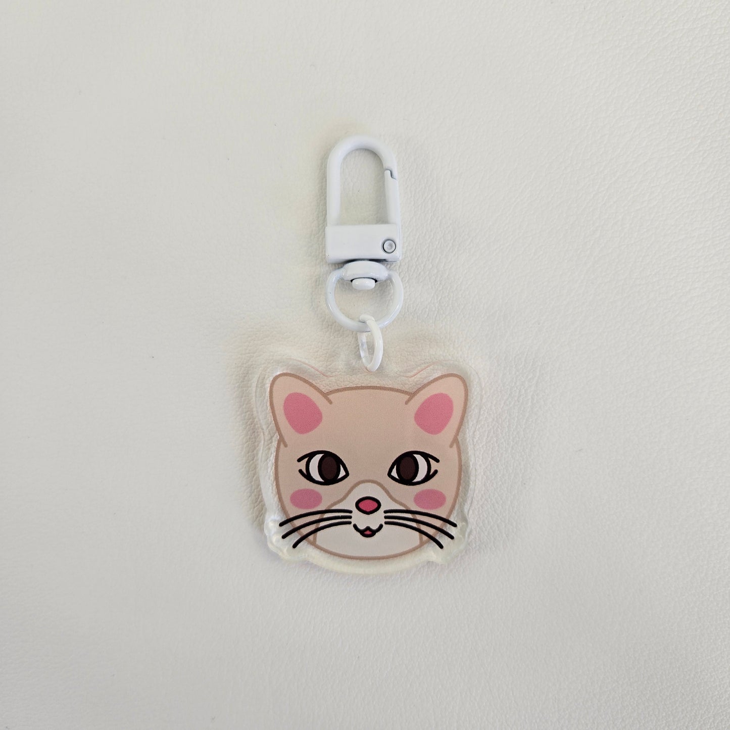 Beige Cat Keychain