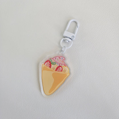 Strawberry Banana Crepe Keychain