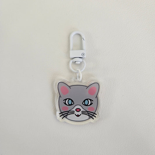 Gray Cat Keychain