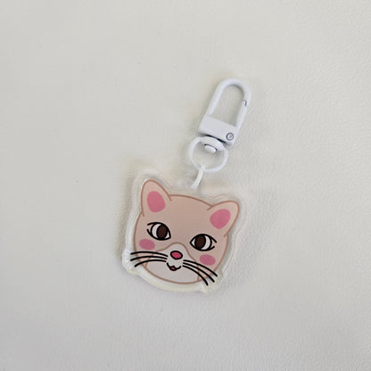 Beige Cat Keychain